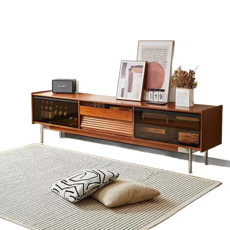 

Chinese simple solid wood TV Locker Living room Video TV short cabinet Long Storage cabinet Internet ce