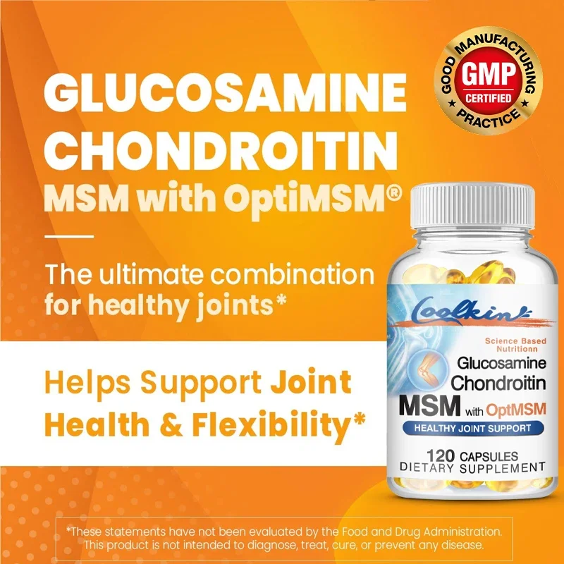 Glucosamine Chondroïtine, voordelen van gewrichtsstructuur, functie en comfort, glutenvrij, sojavrij, 120 capsules