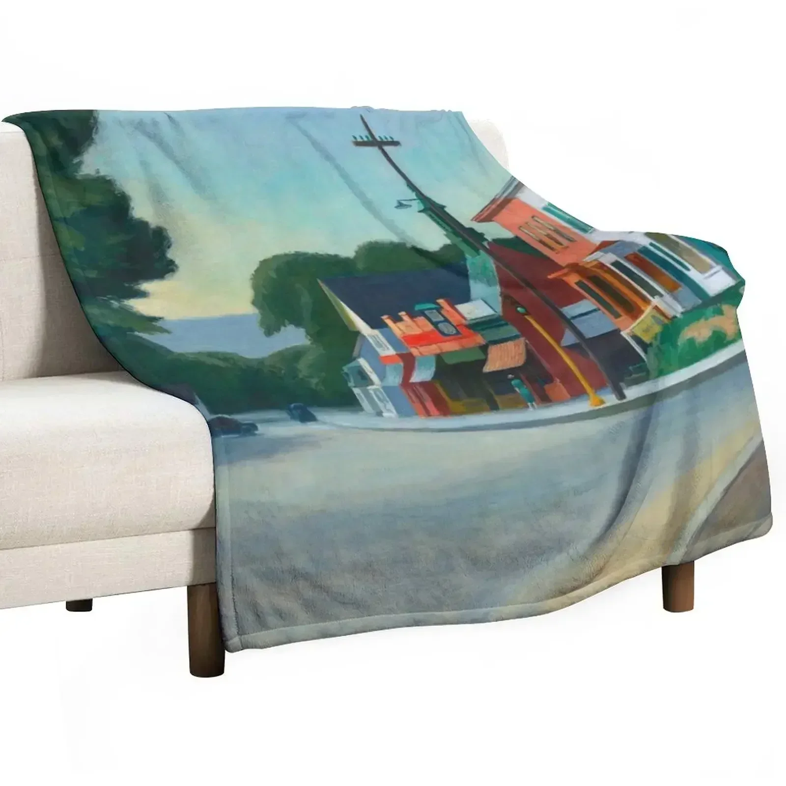 Edward Hopper - Gas station, Art reproduction Throw Blanket Plaid Luxury Throw Sofa Thermal Bed linens Single Blankets