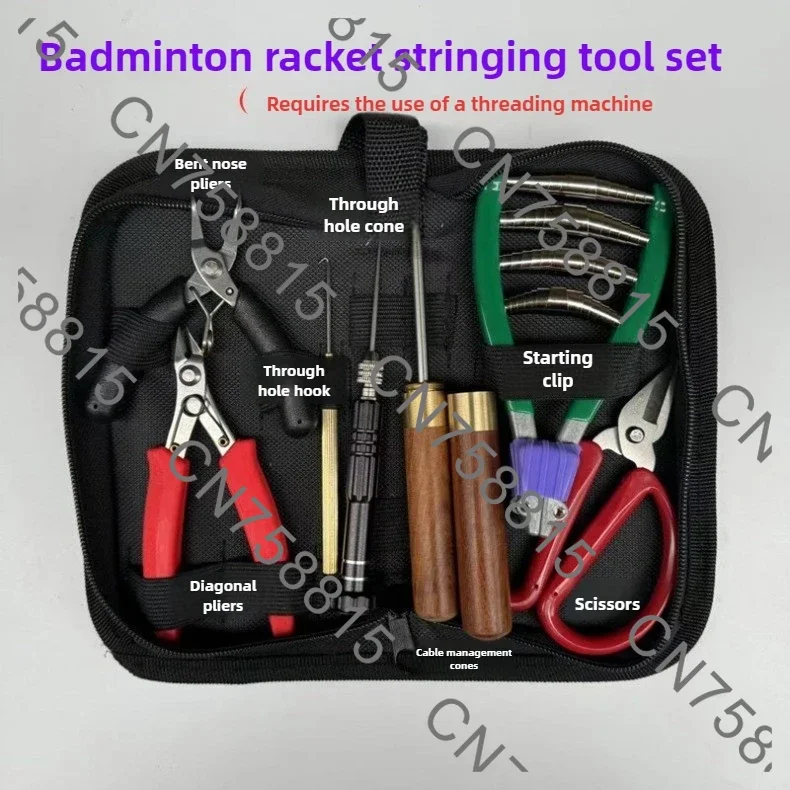 Professional Repair Tools Durable Rackets Part，Manual Badminton Racket Stringing Tool Set Portable Starting Stringing Clamp Tool