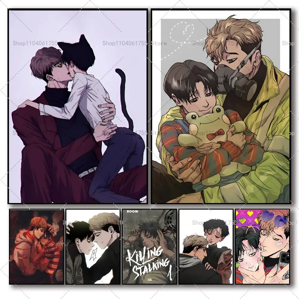 Killing Stalking  Poster Self-adhesive Wall Mural Art Waterproof Sticker For Bar Room Decor High Quality Print Gift