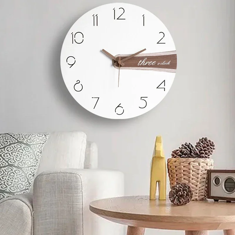 

Modern Wall Watch Clock Living Room Wood Round Stylish Wall Clock Home Classic Montre Murale House Accessories Living Room