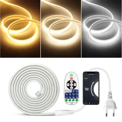 WiFi Tuya/Bluetooth/Remote Dimmable COB Neon Led Strip 220V Waterproof 15M 25M 30M 288LEDs/m Soft Cuttable Cob Led Tape Lamp