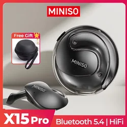 MINISO X15 Pro Bluetooth 5.4 Earphones OWS Wireless Headphones Open EarHooks TWS Erazer Earbuds with Mic Phone Call