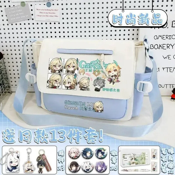 

2025 GS Impact Cos Arlecchino The Knave Neuvillette Kaveh Etc. Unisex Daily Portable Crossbody Bag Festival Gift Anime GAME