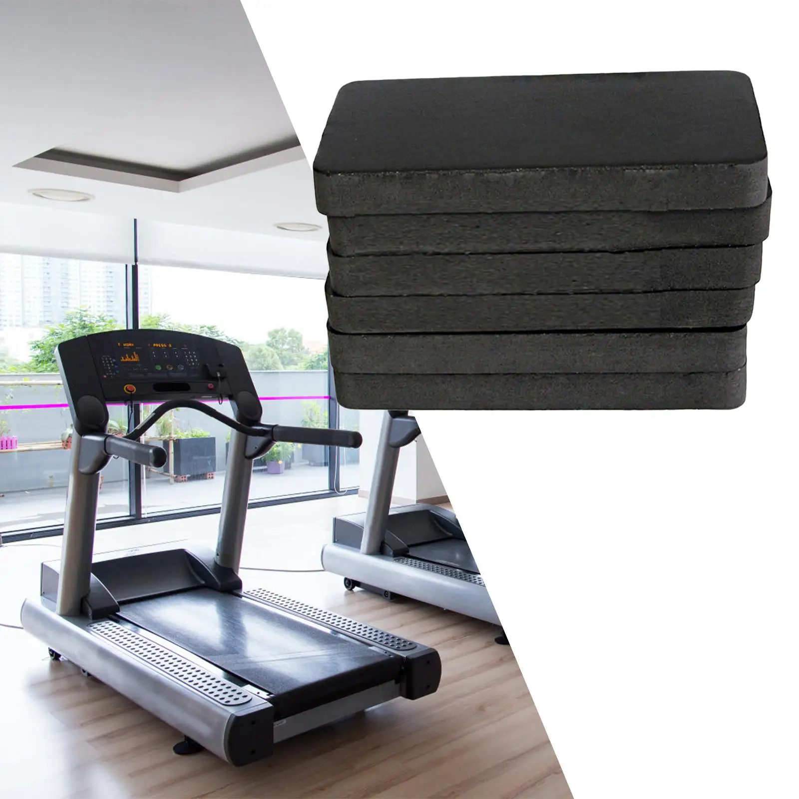 6 Pieces Treadmill Cushion Portable Shockproof Equipment Mat for   Bike Weight Benches