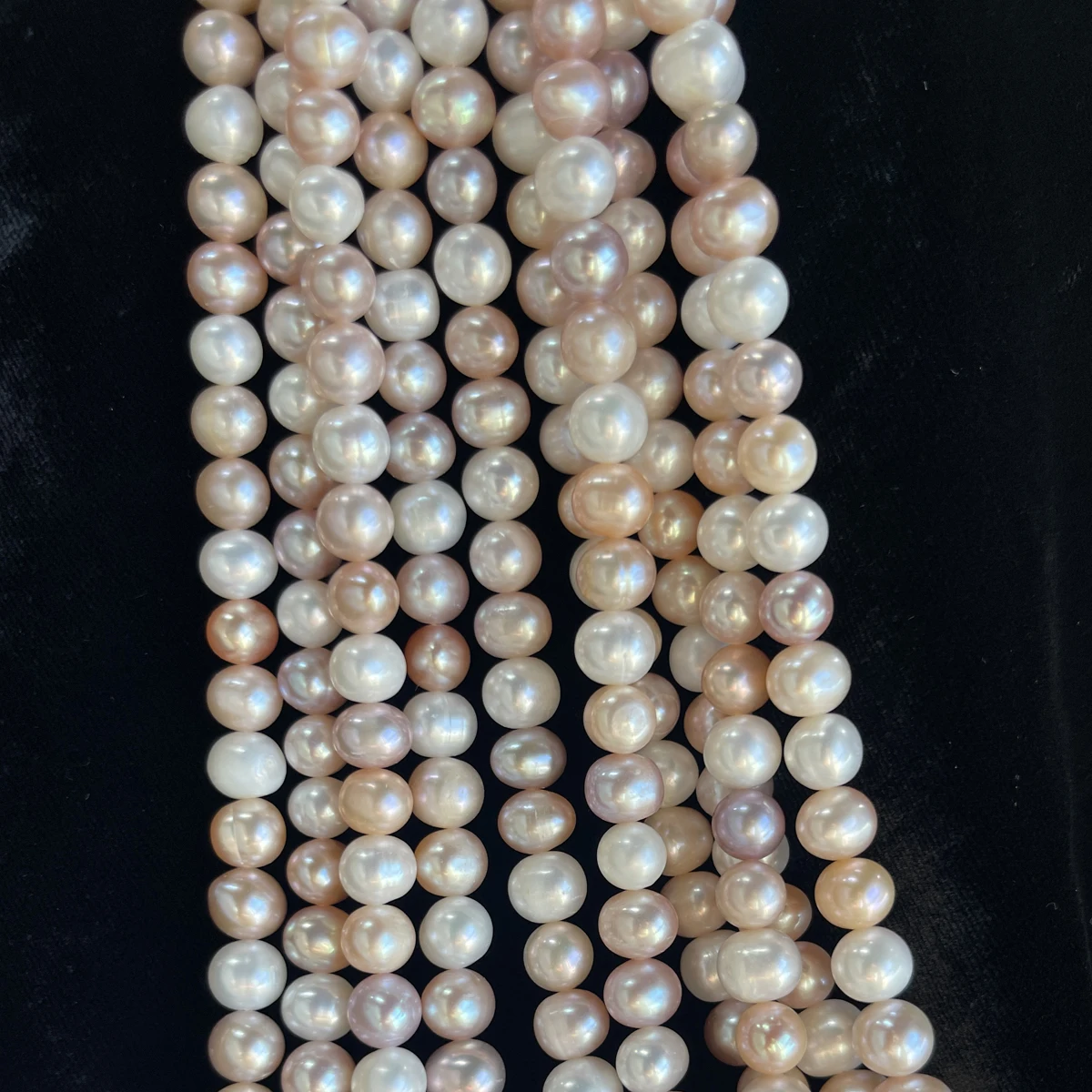 

AA 7-8mm Near-round Colored Natural Freshwater Pearl Semi-finished Beads for Jewelry Making DIY Necklace Bracelet Accessories