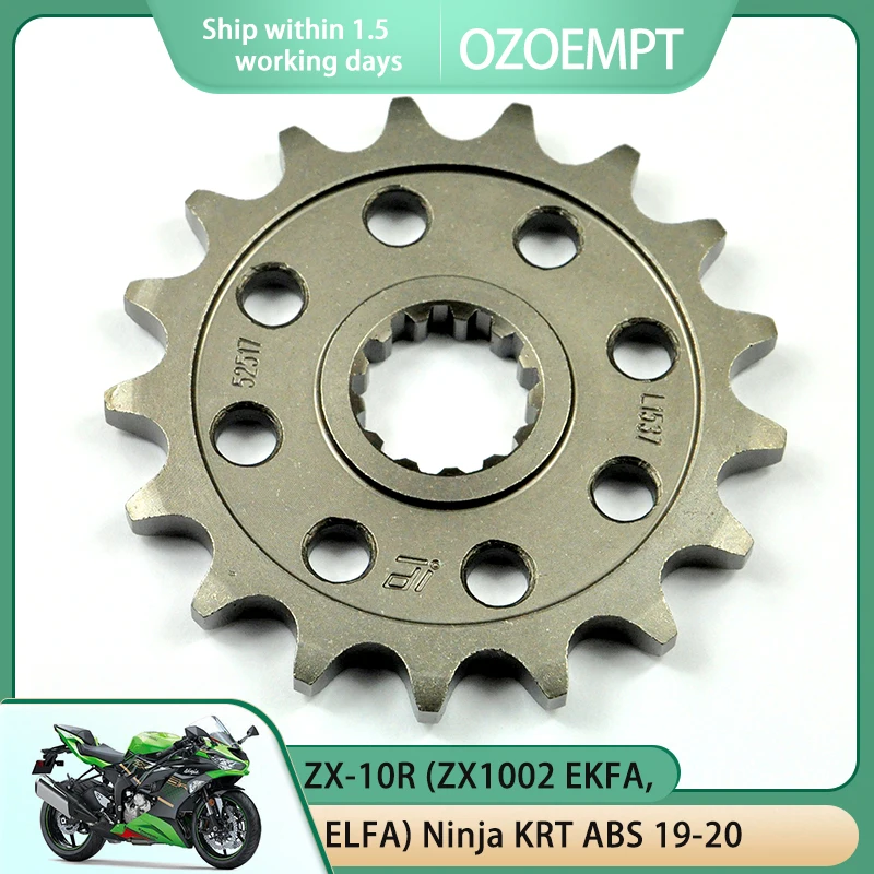 

OZOEMPT 525-17T Motorcycle Front Sprocket Apply to ZX-10R (ZX1000 RHFA) Ninja KRT ABS ZX-10R (ZX1002 EKFA,ELFA) Ninja KRT ABS