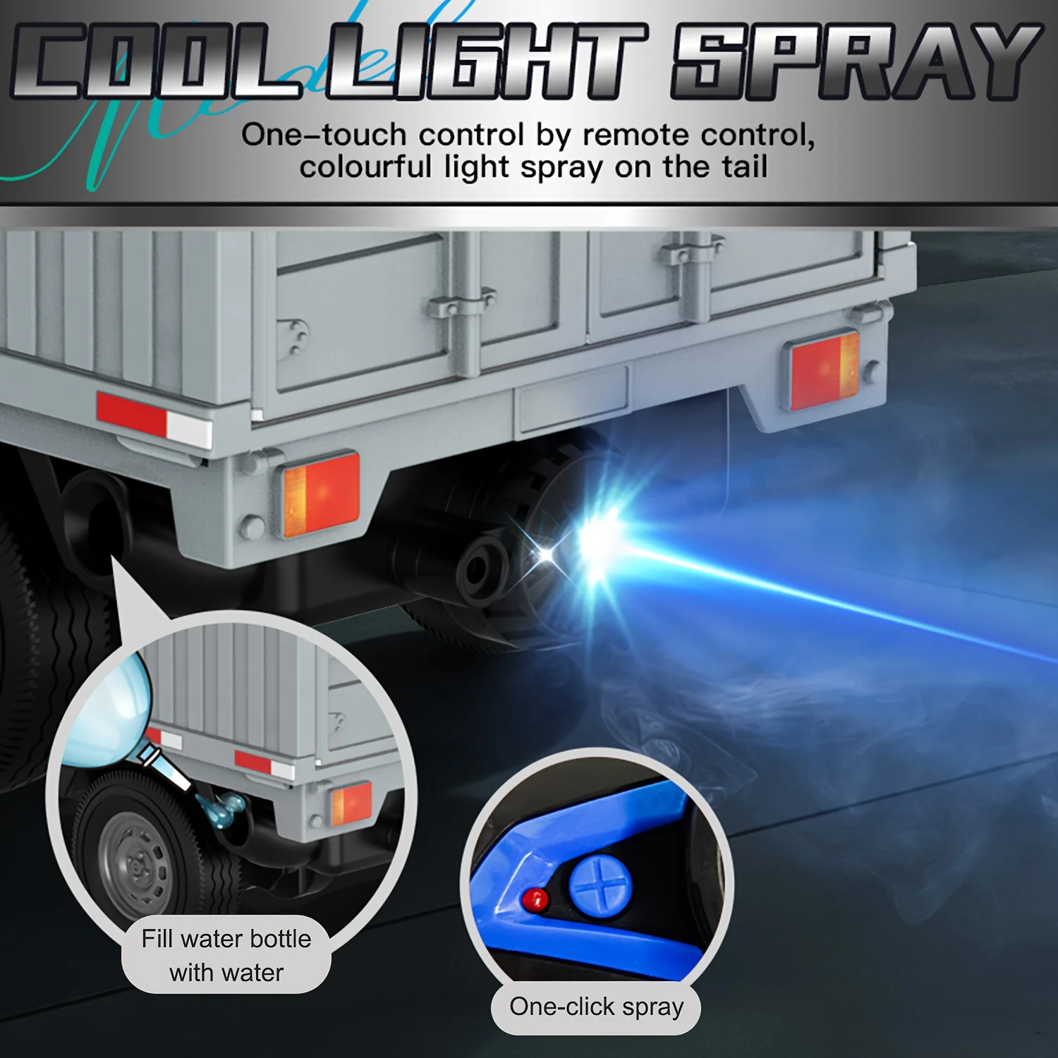 KF21 2,4G Simulation Drift RC Auto Klettern Spray Lkw 1 yg16 LED Licht Haul Fracht Fernbedienung Radio Control elektrische Spielzeug Für Kinder