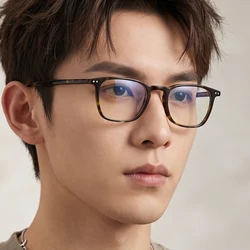 Korean Design Retro Small Square Eyeglasses Frame for Men Bae Yong Jooh Eyeglasses Rectangle Thin Acetate Diopter Eyewear