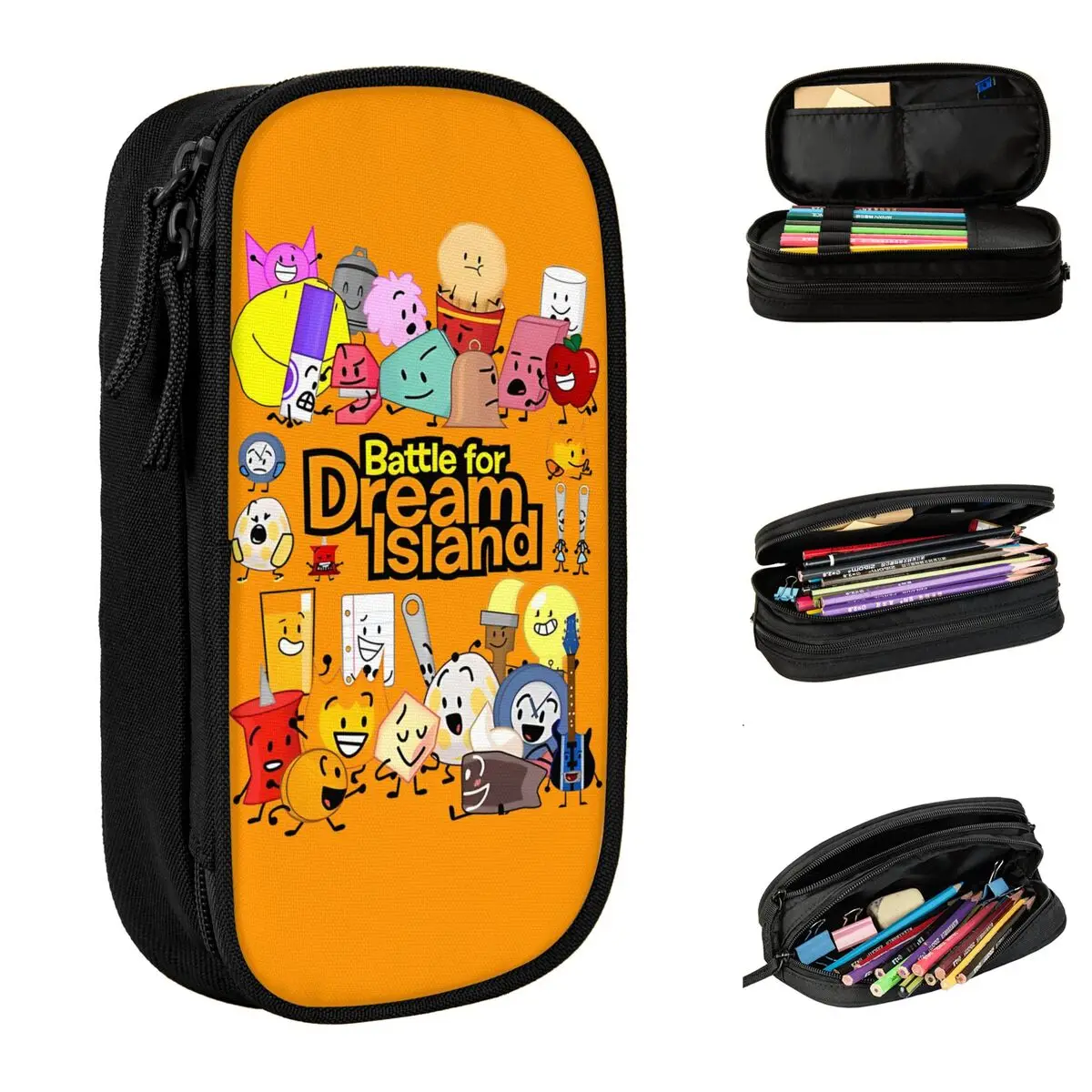 Creative BFDI Inanimate Insanity Cartoon Pencil Cases Battle for Dream Island Pencilcases Pen Box for Student  Bags  Stationery