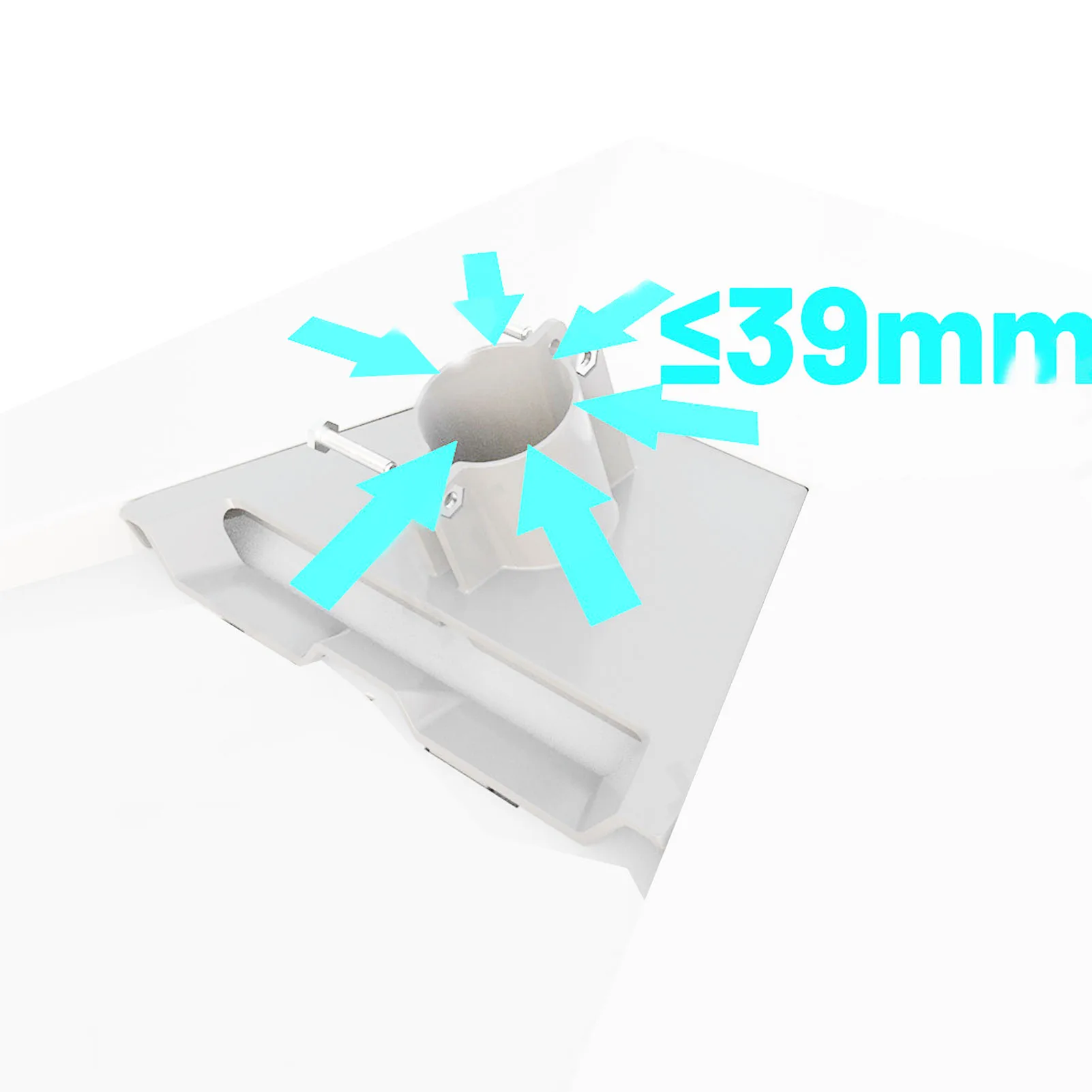 Standard Pipe Adapter for Gen 3 Antenna Roof Mount Plate 360 Degree Rotation Pole Mounting Kit White