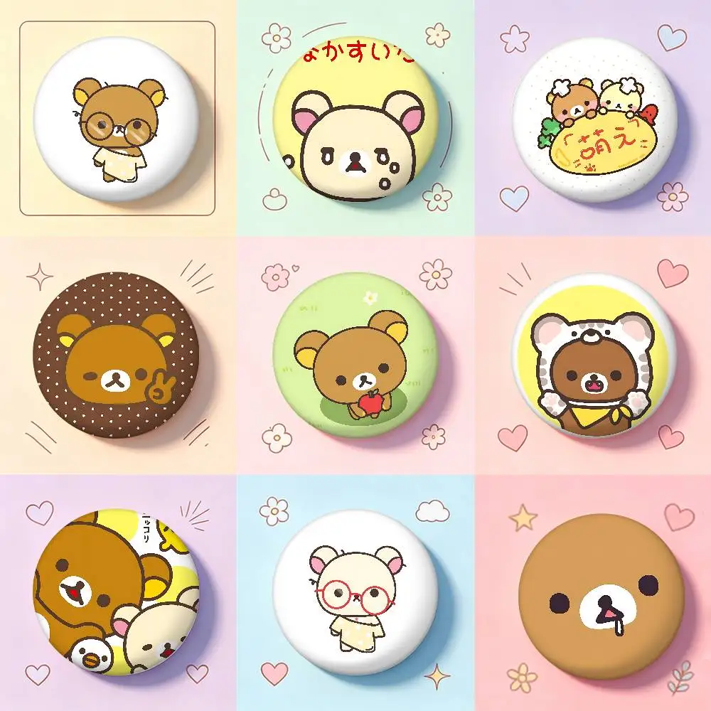 Cute R-Rilakkuma Cartoon Star Badges, Brooches, Pins, Tin Props, Christmas Gifts, Birthday Gifts