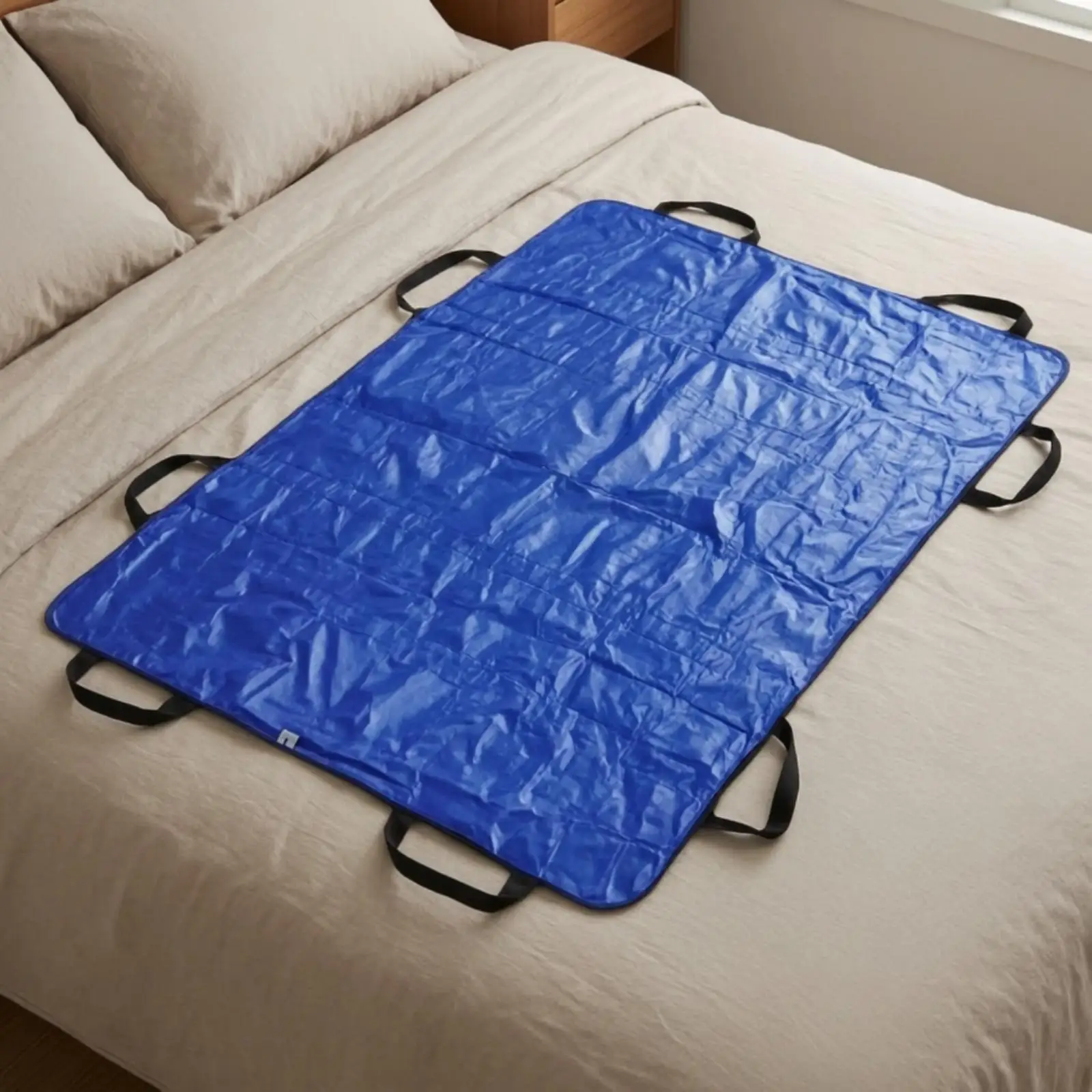 Nylon Patient Transfer Board Sheet with Multiple Padded Handles for Moving Seniors Bed Transfer Helper for Home Care