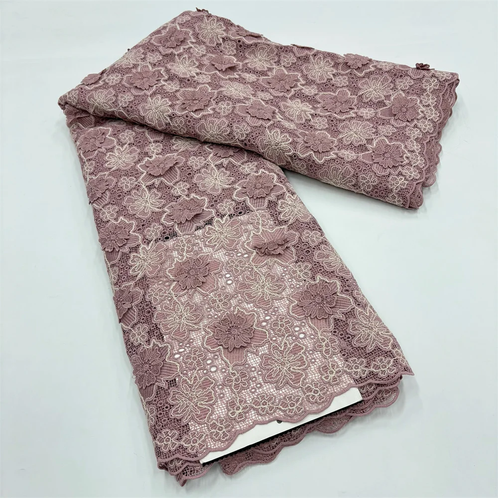 Neuer Stil Afrikanische Spitze Dreidimensionaler Spitzenstoff 2026 Hochwertige Spitze Wasserlösliche Bestickte Modische Weiche Spitze 5 Yards – Detail 10
