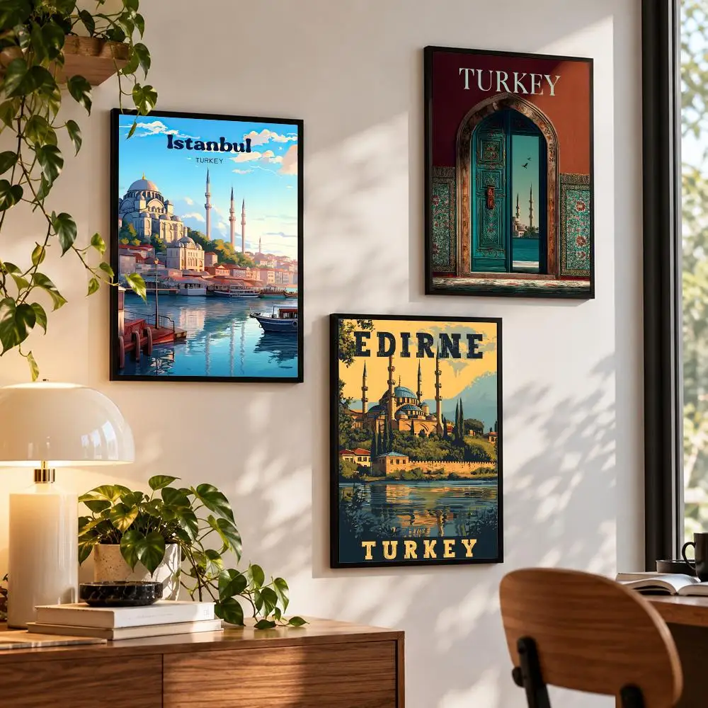 art Turkey Travel Poster Poster Poster HD Self Adhesive Waterproof Wall Art Print Bedroom Living Room Decor Gift