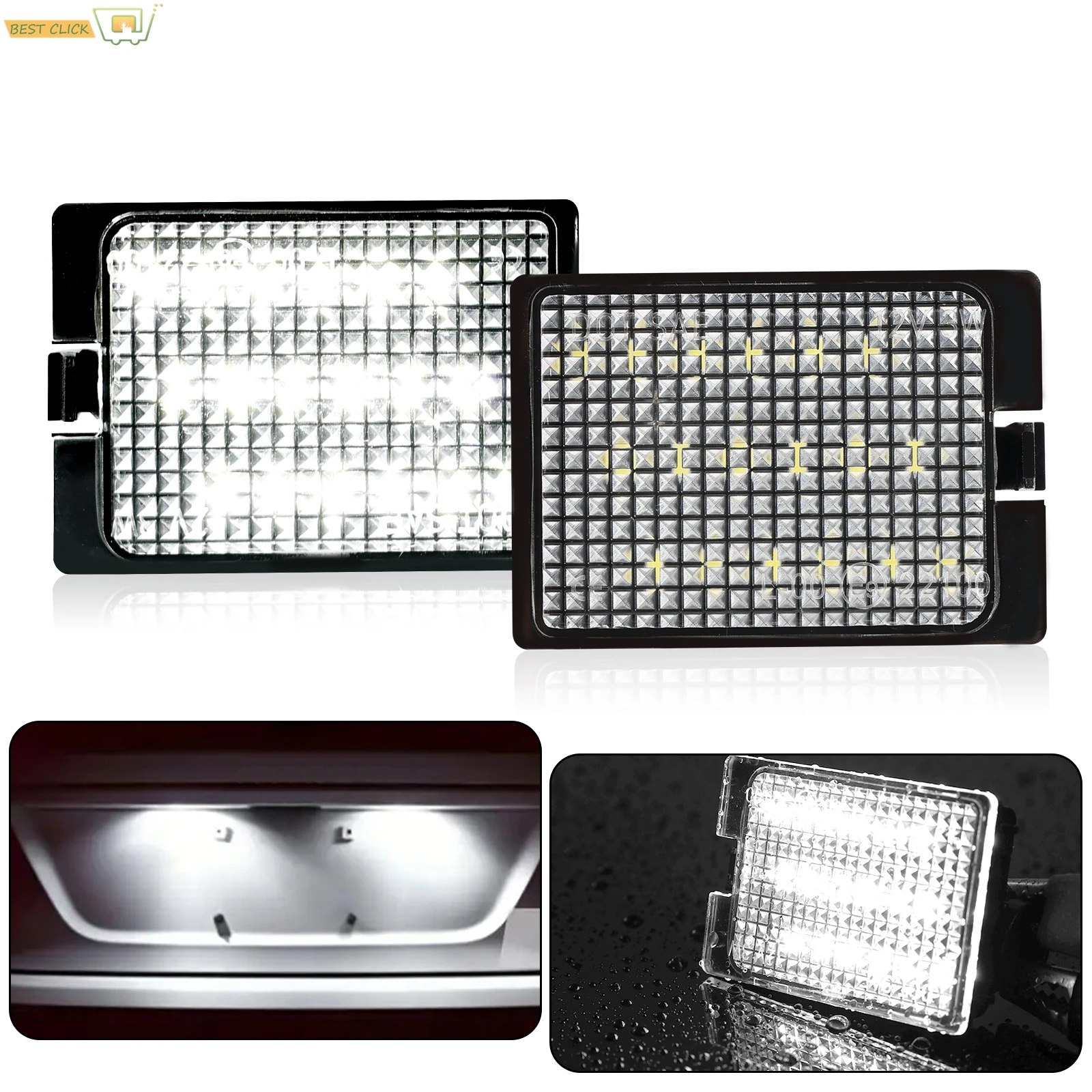 2Pcs LED Car License Number Plate Light Lamp No Error For Dodge Durango 2014 2015 2016 2017 2018 2019 2020 2021 2022 Waterproof