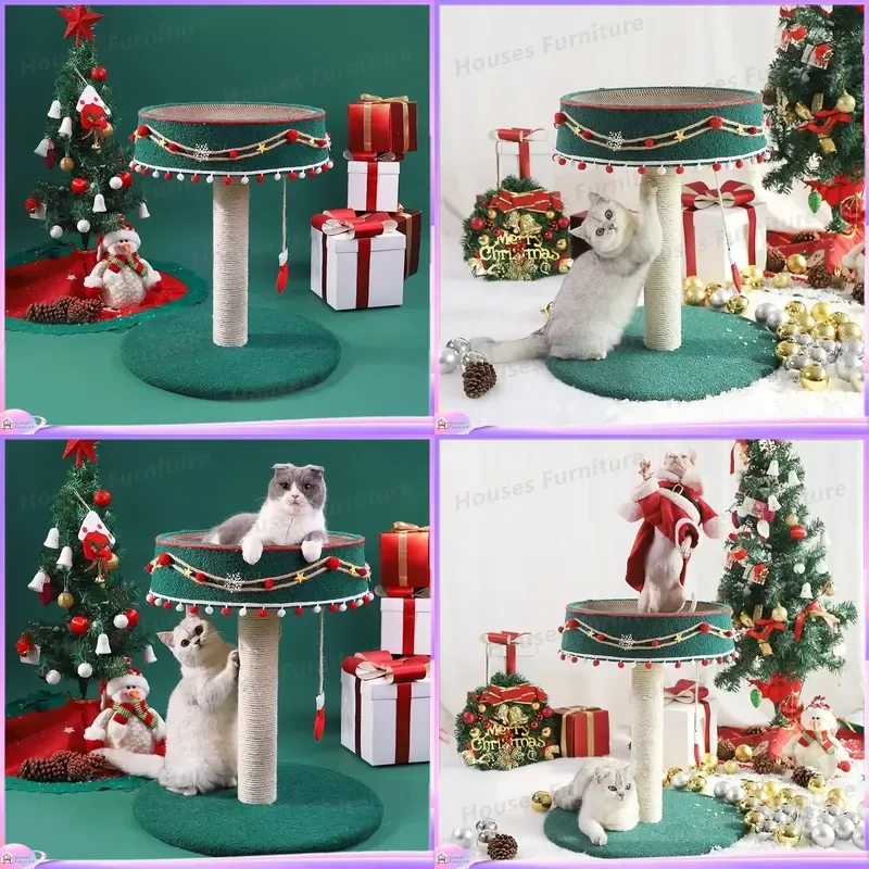modern-luxury-small-christmas-tree-cat-climbing-frame-nest-jumping-platform-multi-functional-scratching-post-toy-for-indoor