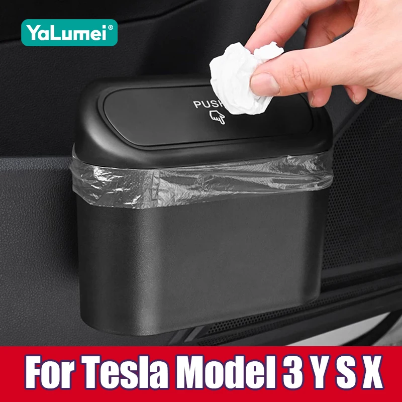 

For Tesla Model 3 Y S X 2017 2018 2019 2020 2021 2022 2023 2024 2025 Car Trash Bin Garbage Dust Case Storage Box Accessories