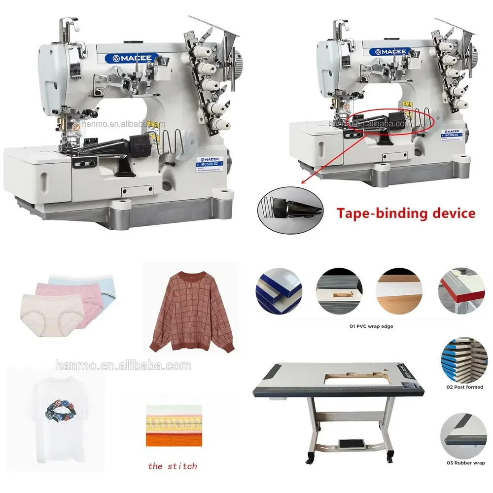 MC 500-02 High Speed Interlock Sewing Machine with Tape Binding(edge Rolling) Series