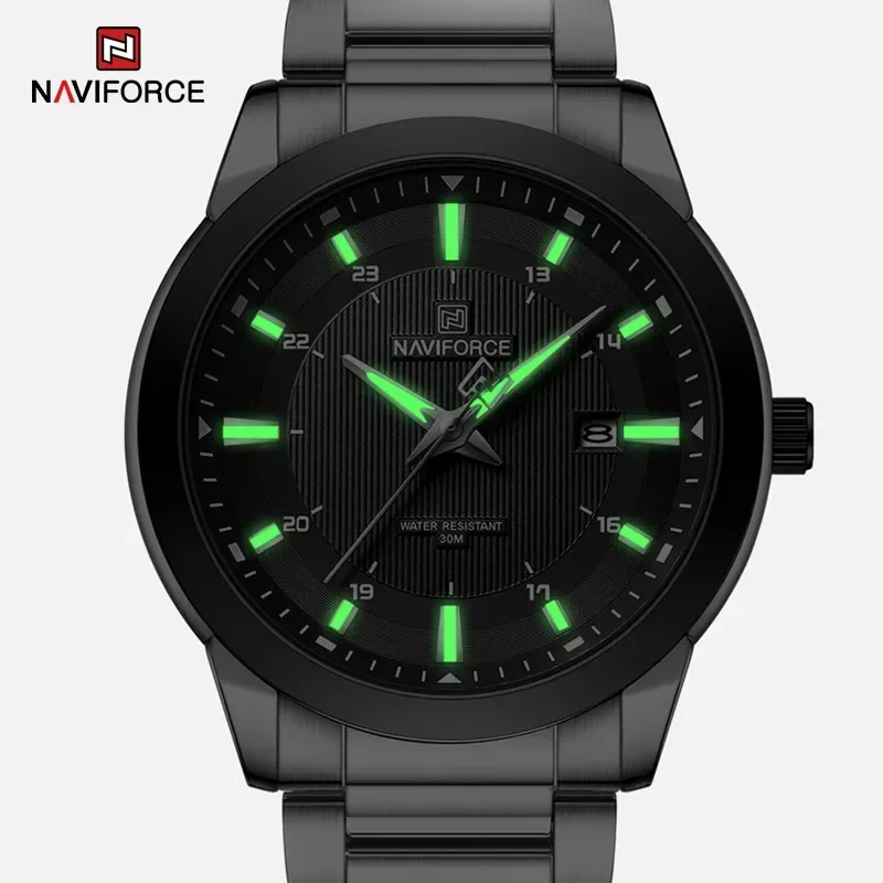 NAVIFORCE NF8029 New Fashion Men Luxury Watch Business Waterproof Male Stainless Steel Quartz Wristwatch Date Luminous Clock