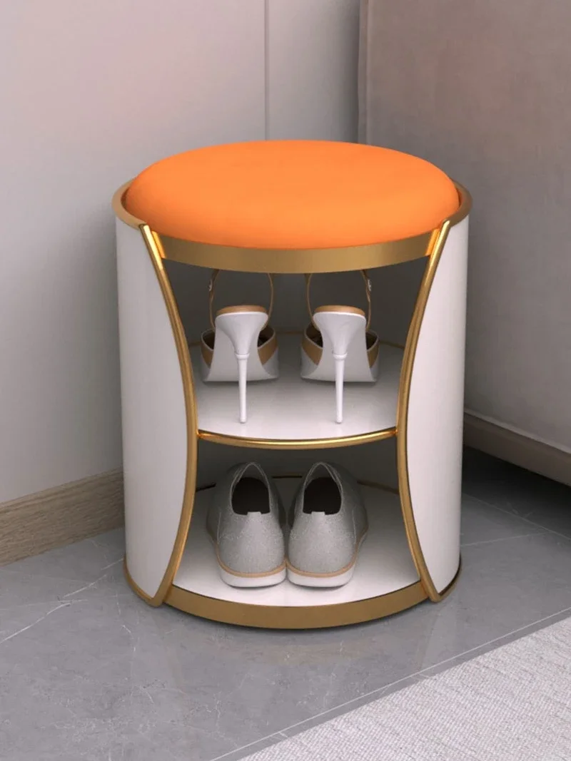 new door-to-door shoe cabinet, home door-to-door integrated, creative, light and luxurious shoe stool storage cabine