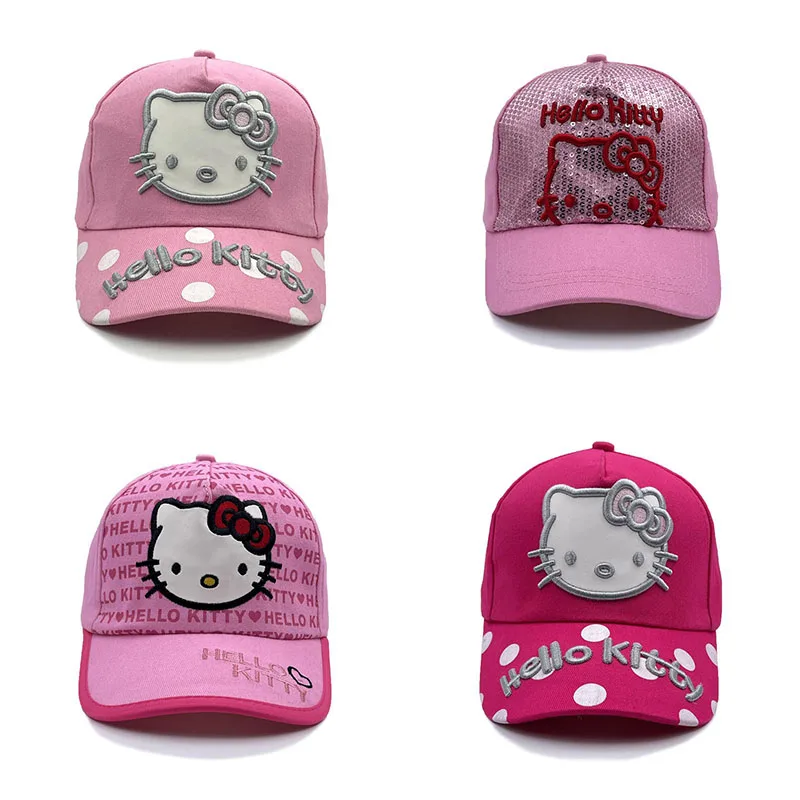 

Sanrios Anime Hello Kitty Cartoon Sunscreen Breathable Windproof Duckbill Cap Outdoor Uv Resistant Short Brimmed Baseball Cap