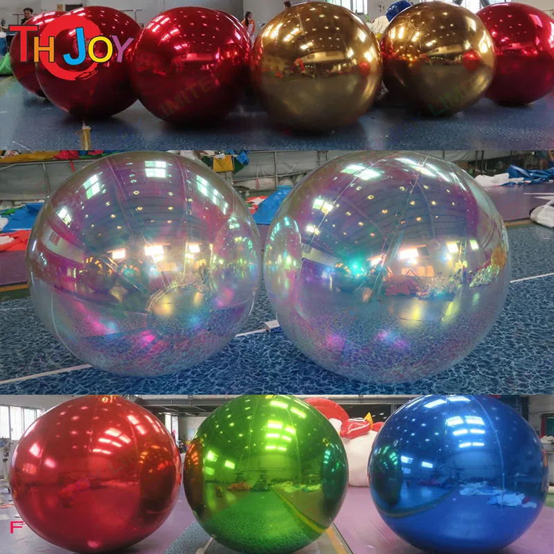 Inflatable Mirror Ball 1~3 Meters Hanging Inflatable Silver Airtight Balloons For Decoration