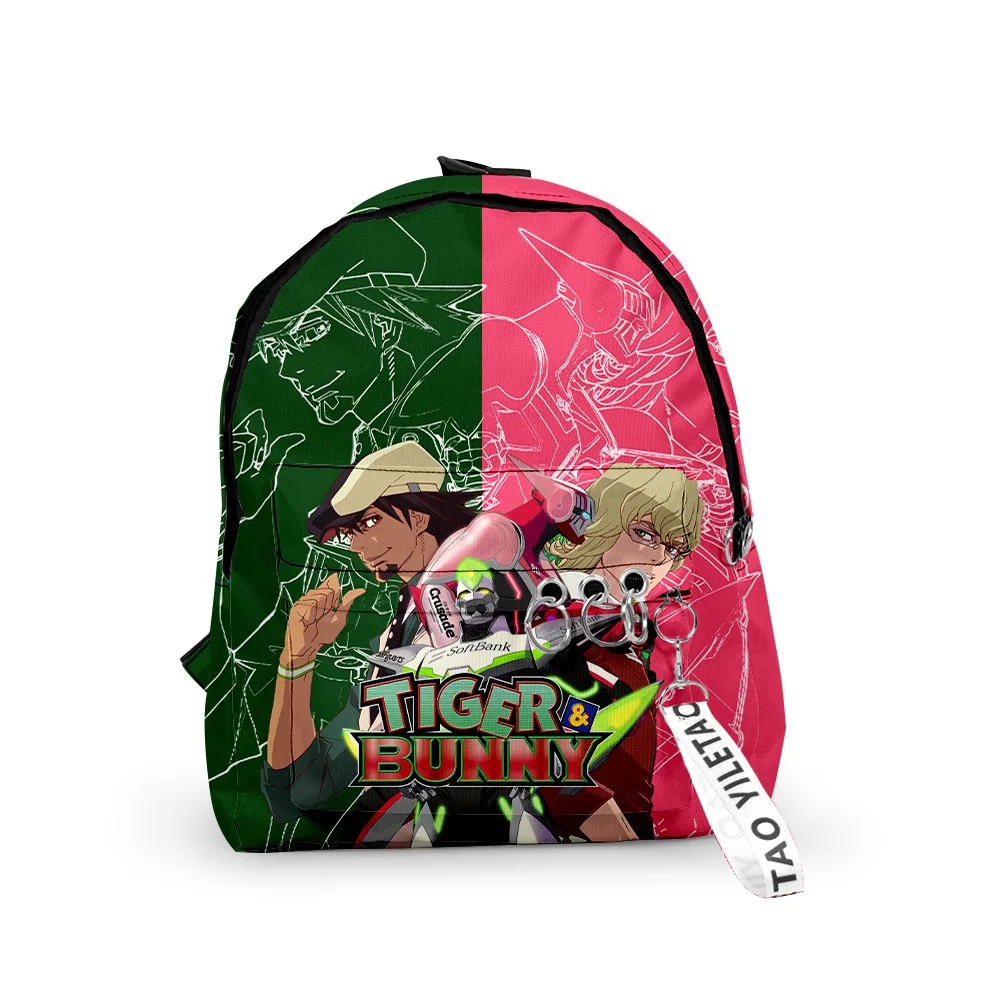 Harajuku Popular TIGER & BUNNY School Bag Cute Small Travel Bags 3D Print Oxford Waterproof Key Chain Notebook Backpacks