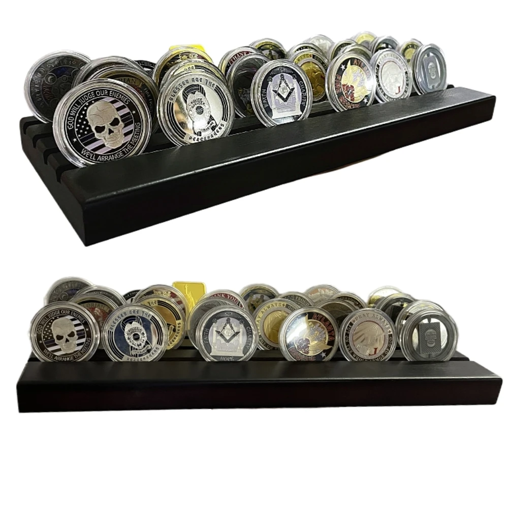 2-style Military Challenge Coin Display Holder Medal Masonic Coin Case Collector Coin Collection Stand Home Desk Decor Gift