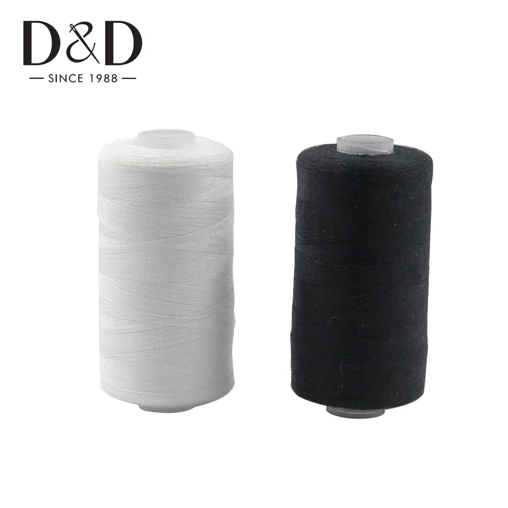 Home Sewing Thread DIY Hand Sewn Black And White Thread 500m 402 Polyester Sewing Thread Material