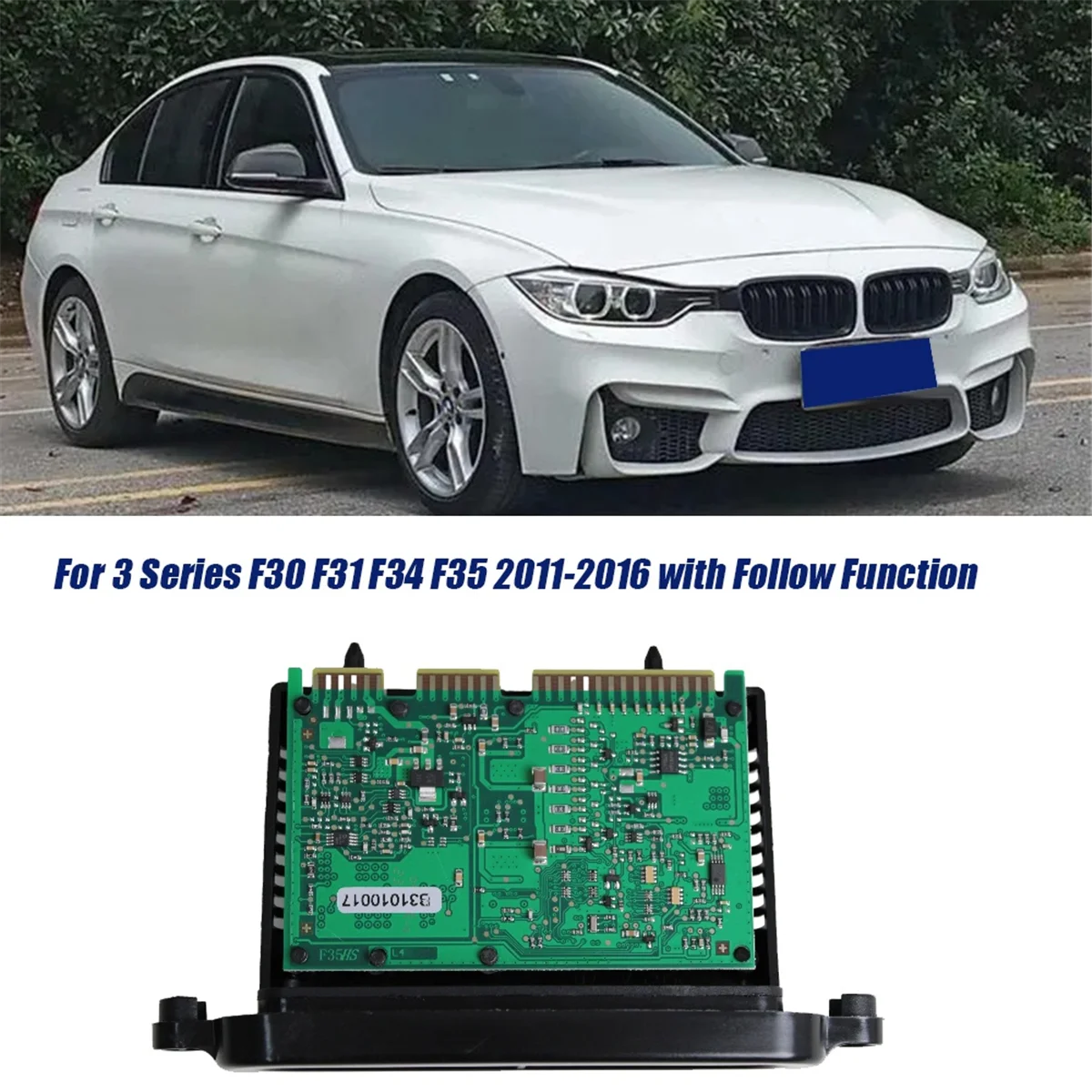 63117316186 자동차 제논 TMS LED 헤드라이트 제어 모듈, BMW 3 시리즈 F30 F31 F34 F35 2011-2016, 팔로우 기능 포함