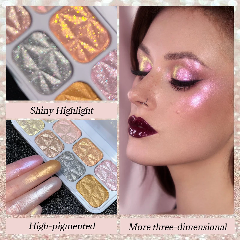 Paleta de contorno iluminador, 8 cores, requintado, tridimensional, sombra de nariz, palco, à prova d'água, maquiagem de contorno de longa duração