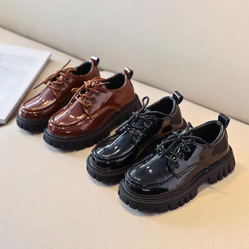 

Lace-up Casual Children's Sneakers Spring Autumn Black School Children Students Boys Girls Thick-soled Kids Performance Shoes