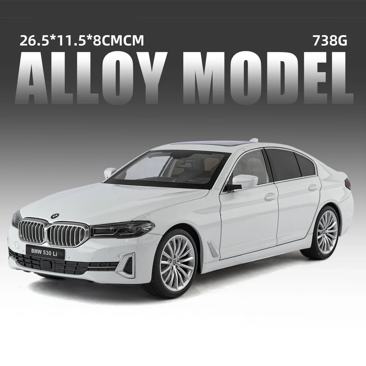 NEW 1:18 530 LI Alloy Car Model Sound and Light Pull Back Children's Toy Collectibles Birthday gift