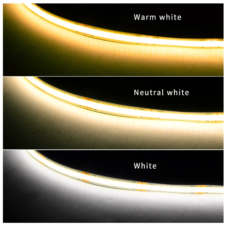 Under Cabinet COB LED Strip Light 24V Led Wardrobe Lamp Tape 320LEDs/m with Penetrable Wood PIR Motion Sensor Indoor Lighting