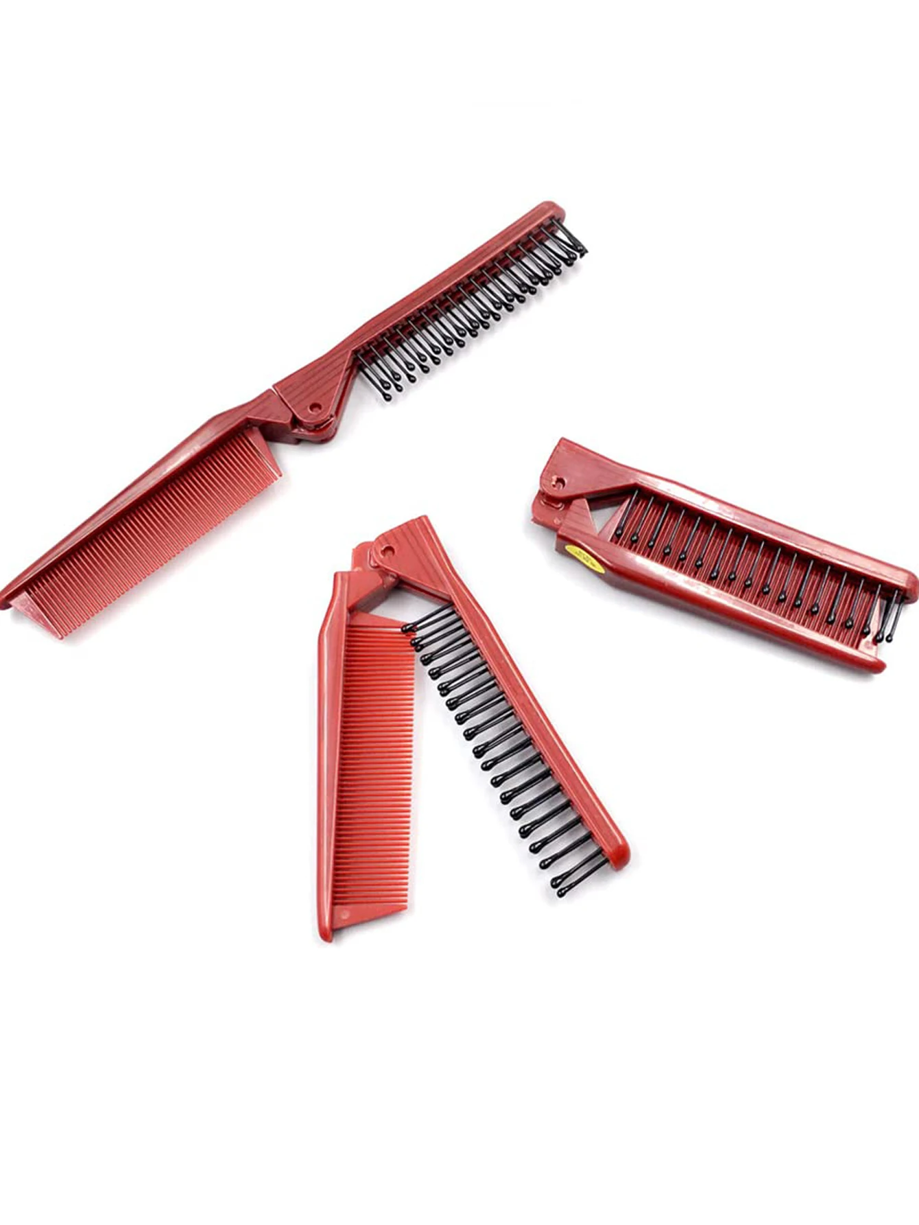 قطعة واحدة من مشط الشعر المحمول القابل للطي، فرشاة تصفيف الشعر المدمجة للسفر للنساء، مشط تصفيف الشعر