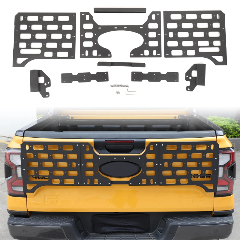 Aluminum alloy black For Ford Ranger 2023+ car tailgate outer tool hanging plate car exterior modification accessories