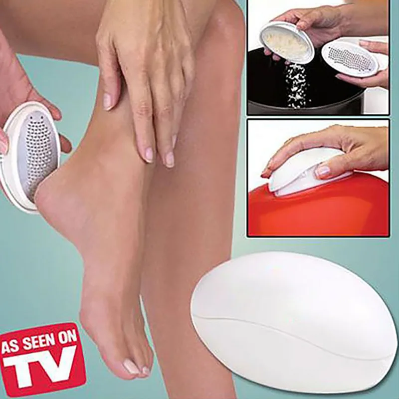 1Pcs Pedicure Foot Care Tool Voet Bestand Exfoliërende Eelt Cuticleremover Thuisgebruik Rvs Massage Zorg Ovale Ei Vorm