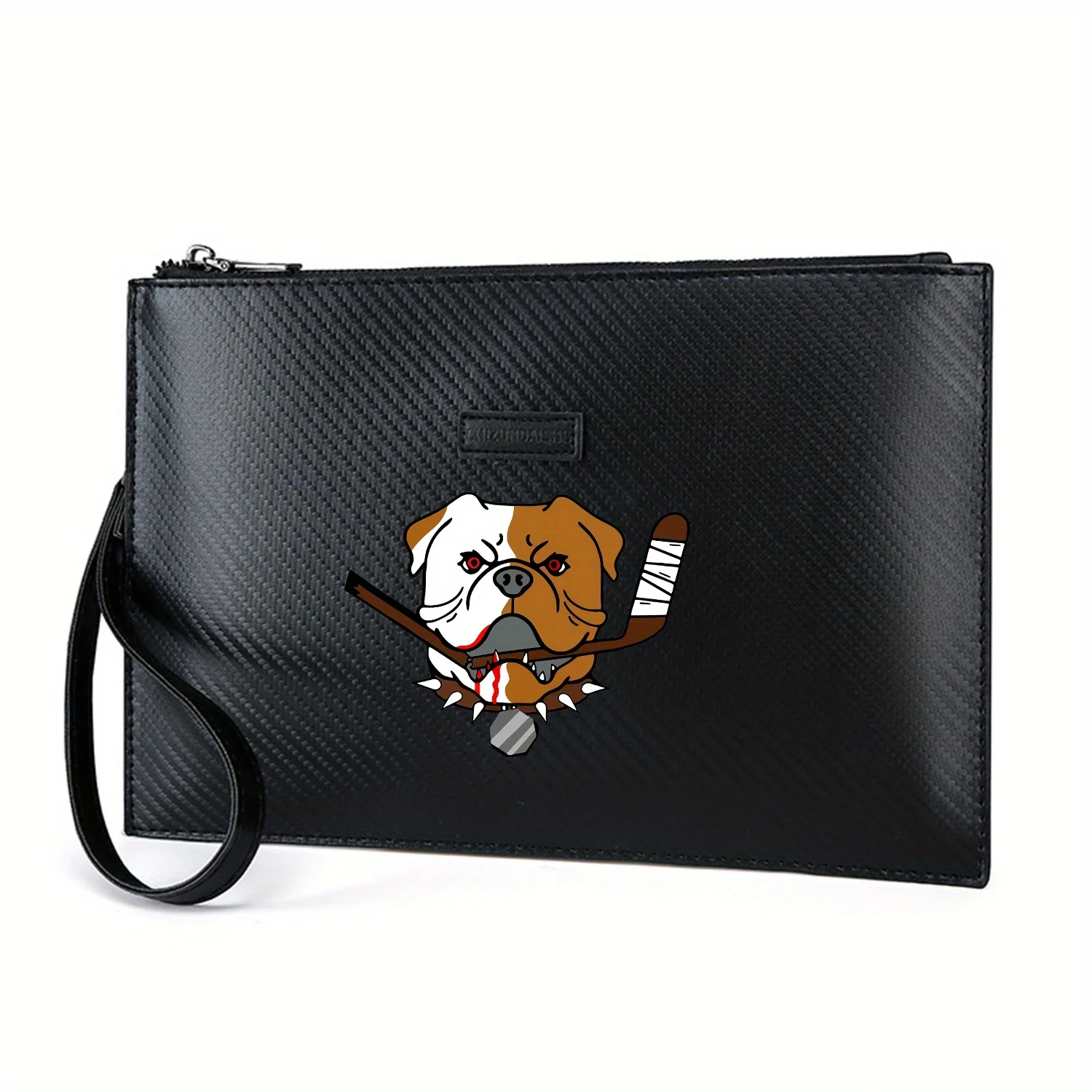 Элегантная мужская сумка из искусственной кожи с принтом для бульдога, модная и практичная для повседневной носки