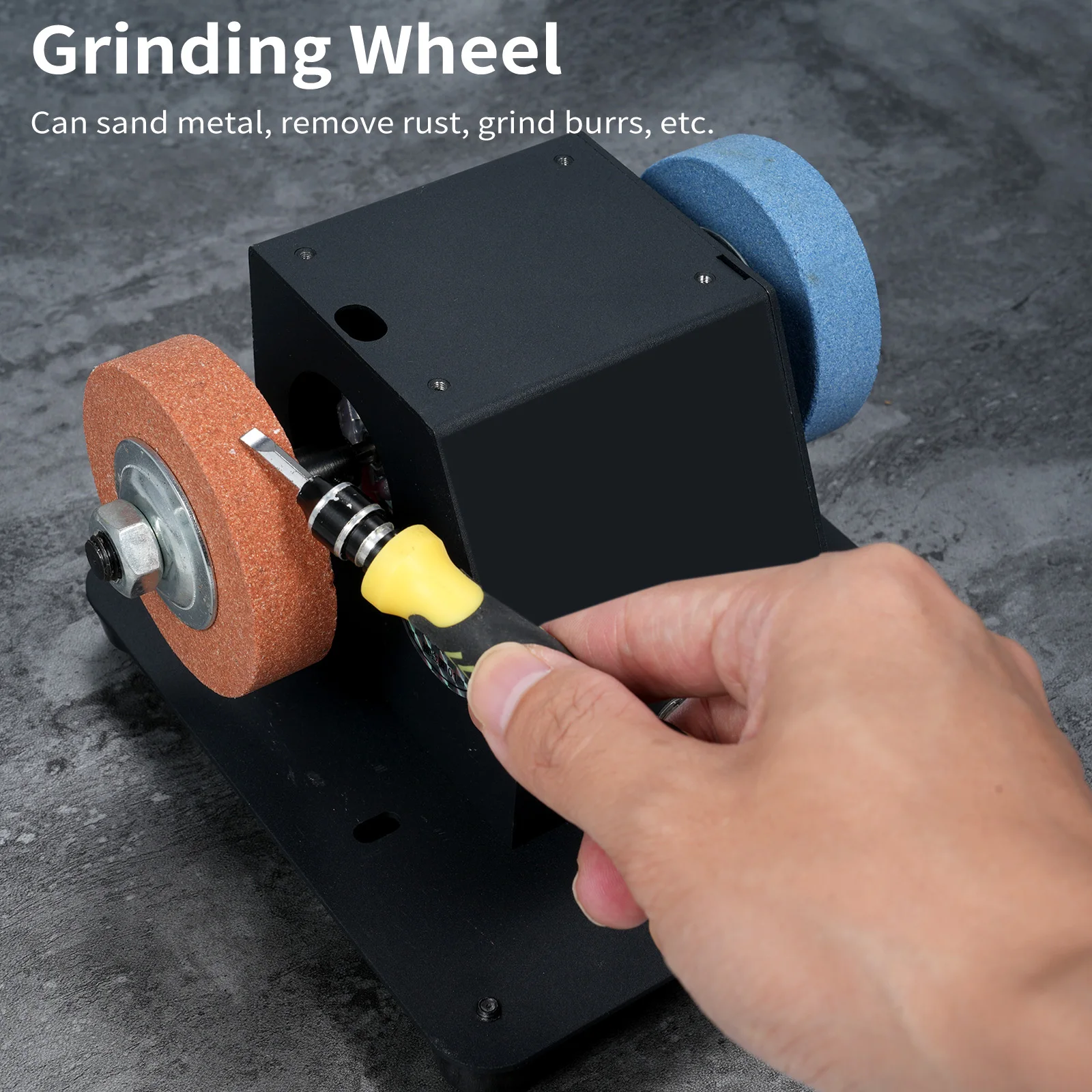 2-in-1 Dual Wheel Grinding Machine and Table Saw Mini Sander Bench Grinder Sanding Machine 7 Adjustable Speed Mini Desktop