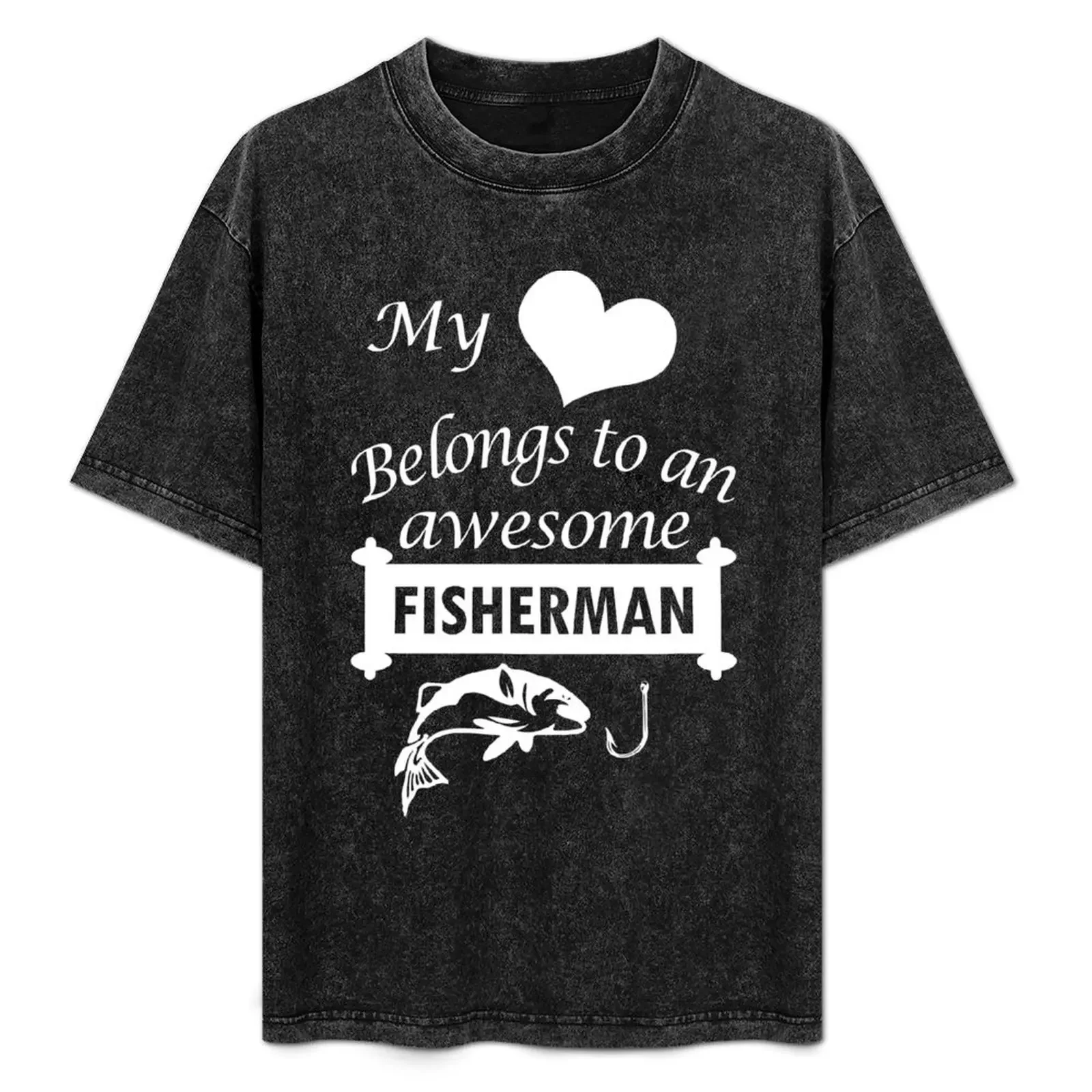 

Fisherman Lover Fishing Heart Belongs T-Shirt summer shirt korean fashion essential t shirt t shirt men