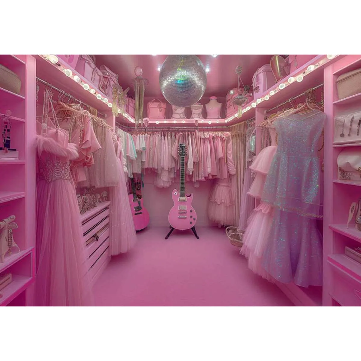 

Allenjoy Pink Closet Music Backdrop