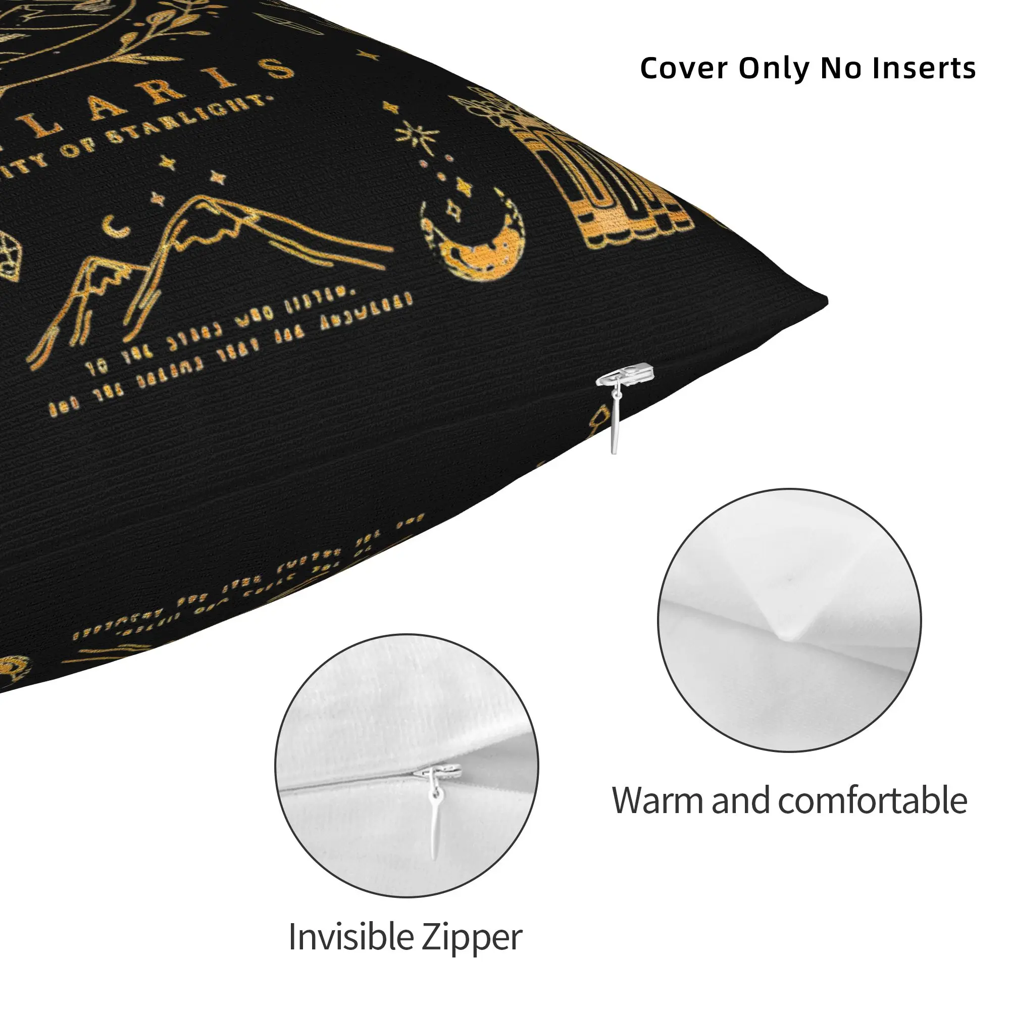 Soft Velaris City of Starlight Pillowcase Polyester Cushion Cover Decorations The Night Court Pillow Case Cover Sofa Zippered