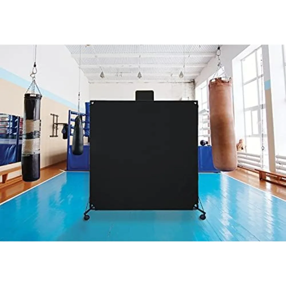 VP6 Economical Rolling Room Divider | Durable, Lightweight and Easily-Transportable Black 6' x 6' Canvas | Temporary Wall