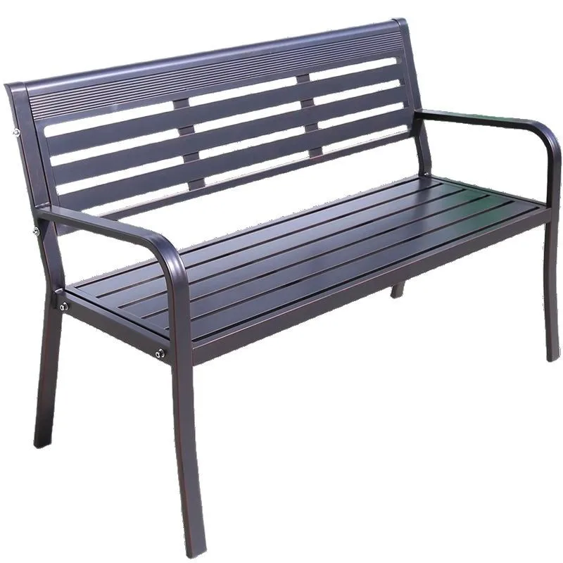 Park Chair Outdoor Bench Aluminum Backrest Patio Outdoor Waterproof Anti-rust Bench Rest Bench