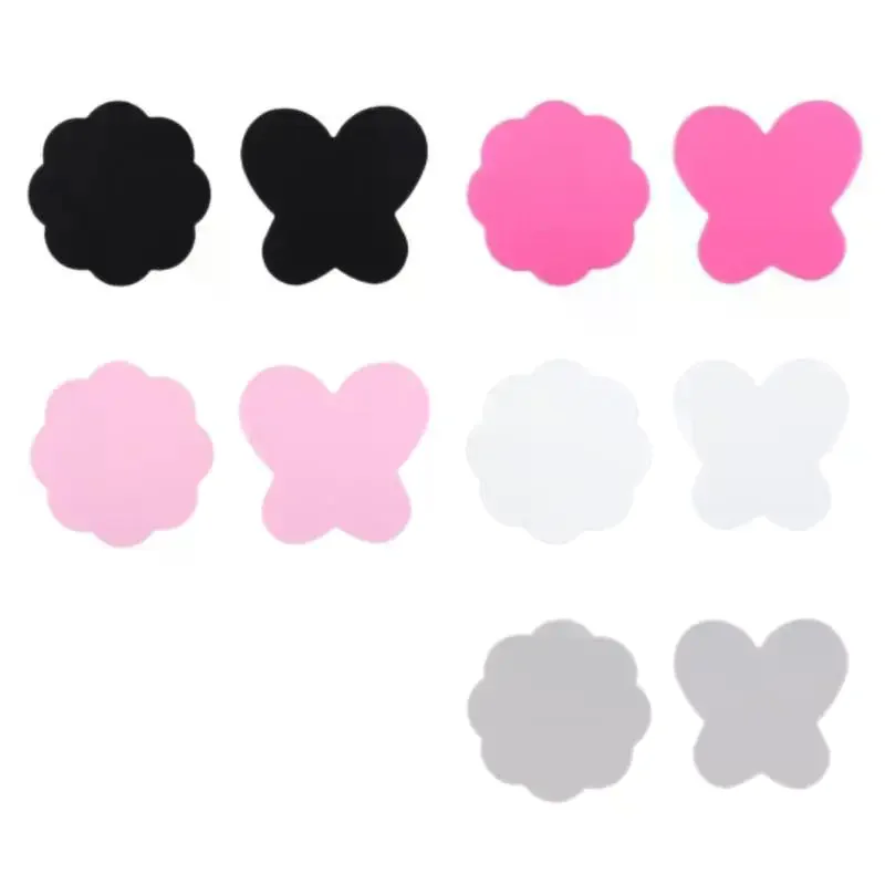 2Pcs Silicone Paint Palette Mats Butterfly Plum Blossom Design Reusable Easy Clean for Home DIY Painting Craft Projects