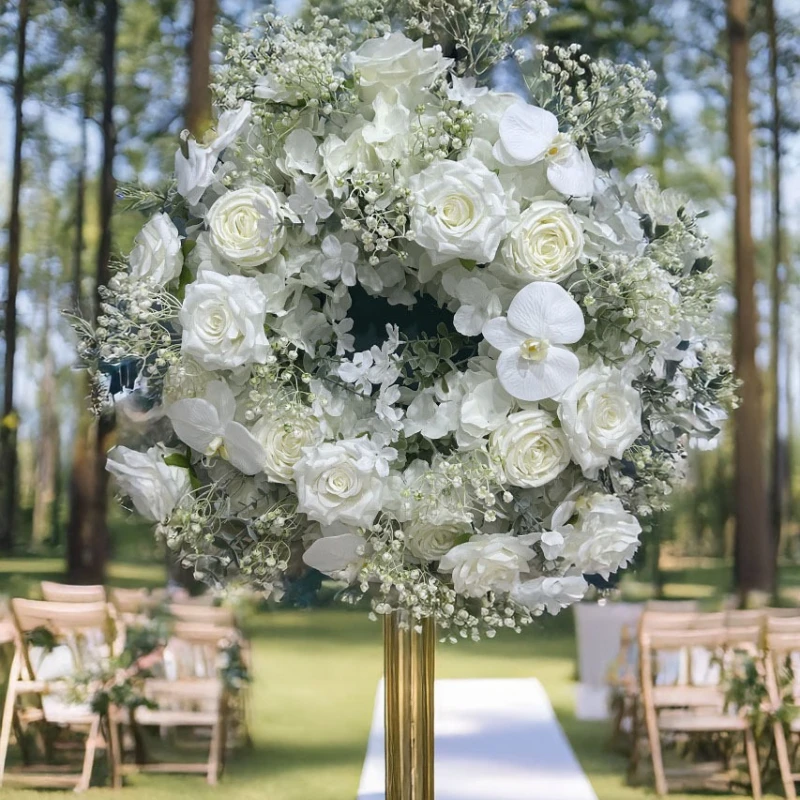 

DIA 40-80CM Artificial Rose Silk Flower Wedding Decoration Road Guide Hydrangea Ball Background Wall Window Display