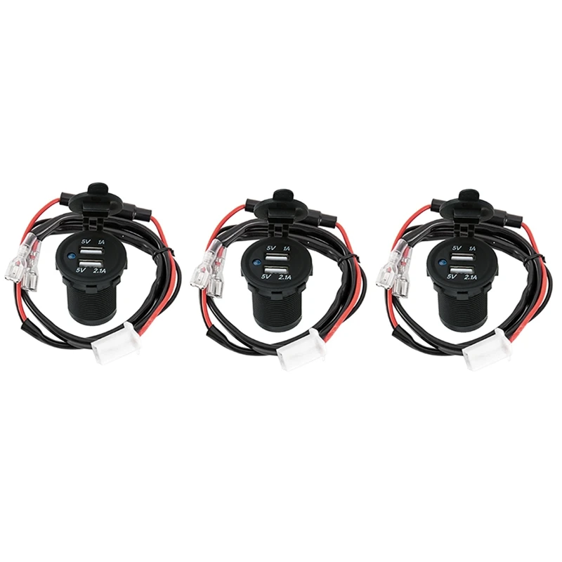 3X 12V Dual USB Car Cigarette Lighter Socket Splitter Charger Plug Adapter Power