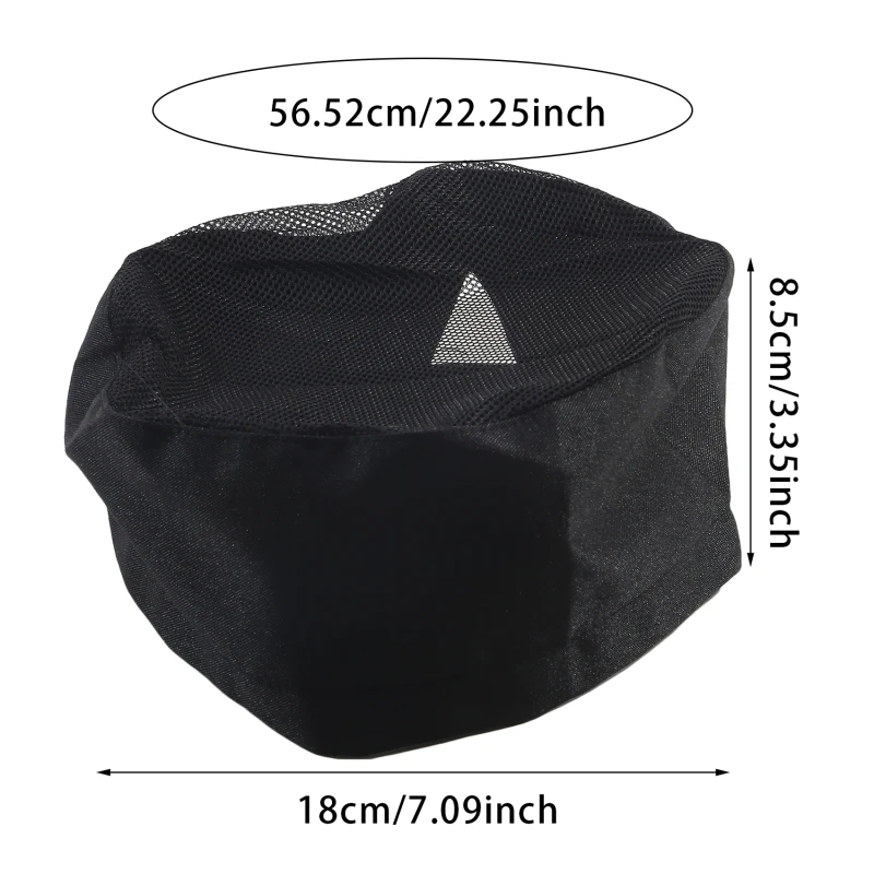 Top Breathable Sushi Cap Single Layered Adjutable Strap Chef Hat Black No Eaves Chef Flat Top Caps Coffee Shop